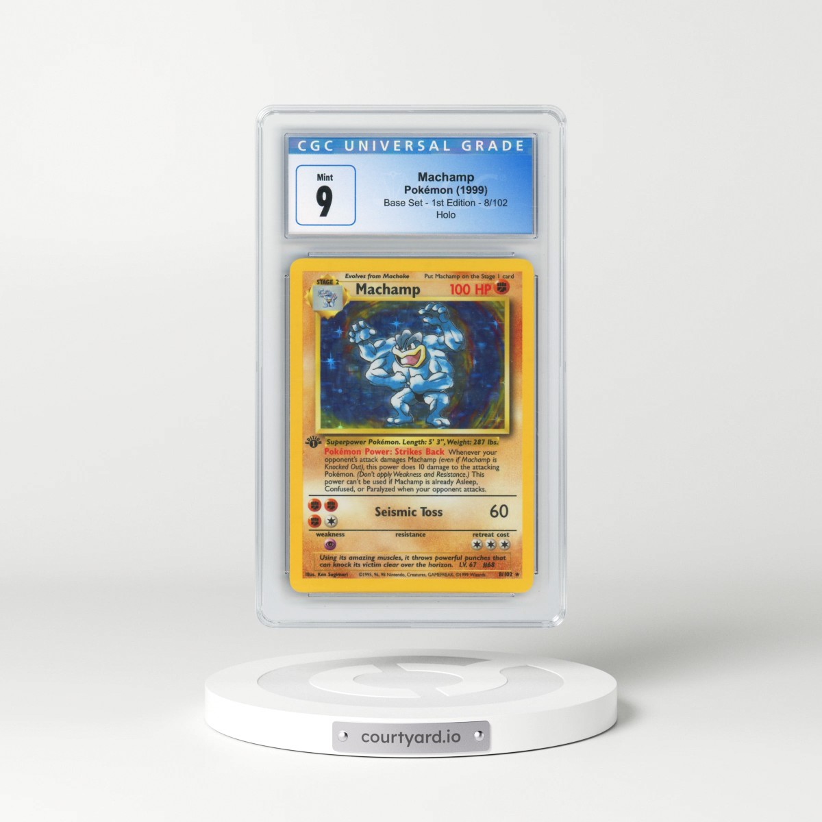 1999 Base Set #8/102 Machamp (With Shadow) - 1st Edition Holo (CGC 9 MINT)