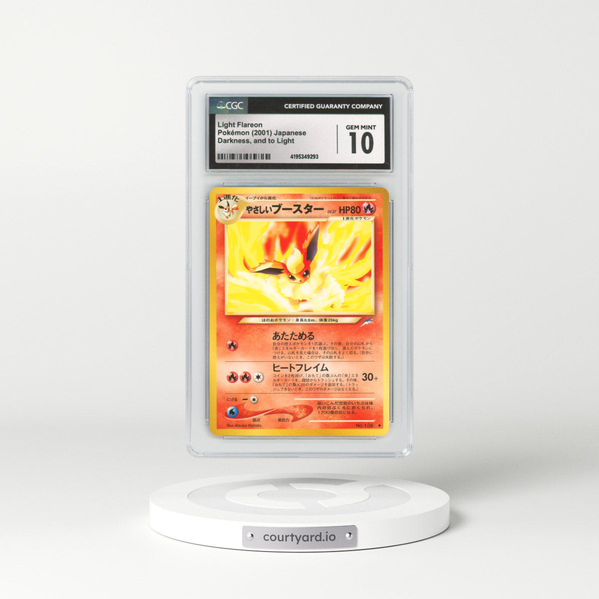 2001 Japanese Darkness and to Light #136 Light Flareon (CGC 10 GEM MINT)