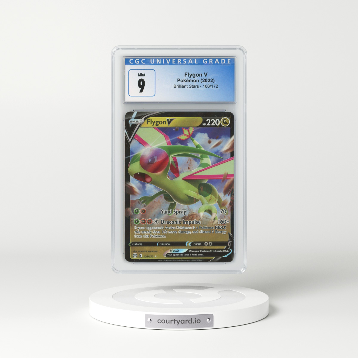 2022 Brilliant Stars #106 Flygon V - Full Art Holo (CGC 9 MINT)