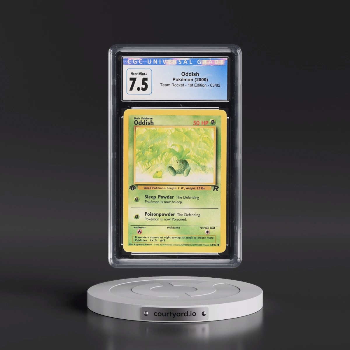 2000 Team Rocket #63/82 Oddish - 1st Edition 1st Edition (CGC 7.5 NM+)