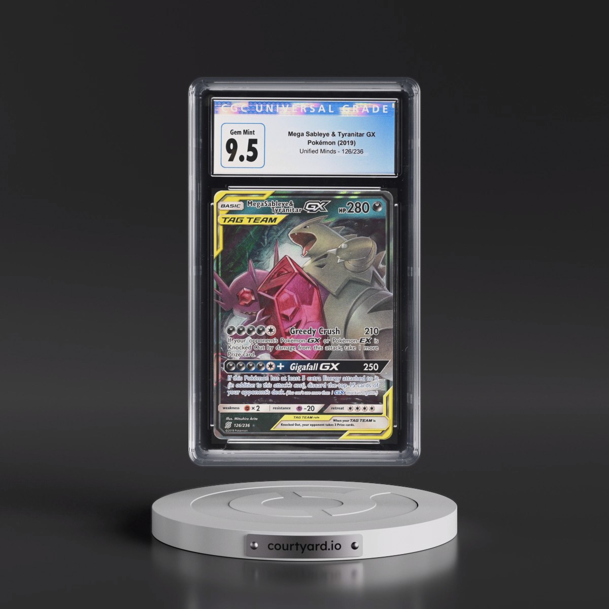 2019 Unified Minds #126/236 Mega Sableye & Tyranitar GX - Holo (CGC 10 GEM MINT)