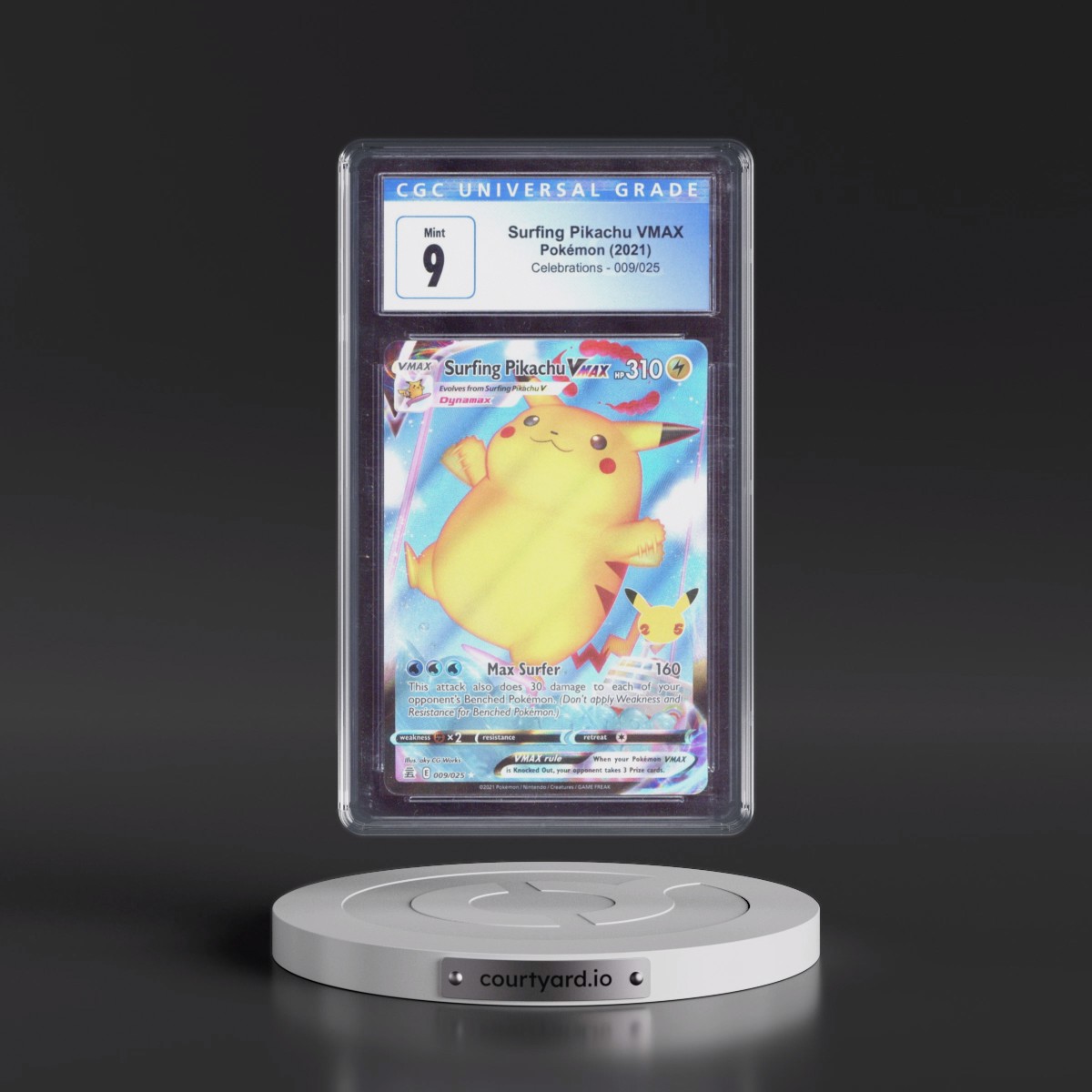 2021 Celebrations #009/025 Surfing Pikachu VMAX - Holo (CGC 9 MINT)