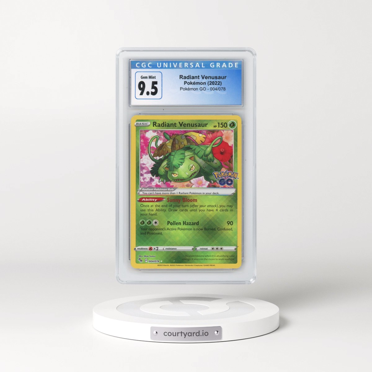 2022 Pokémon GO #004/078 Radiant Venusaur - Holo (CGC 10 GEM MINT)