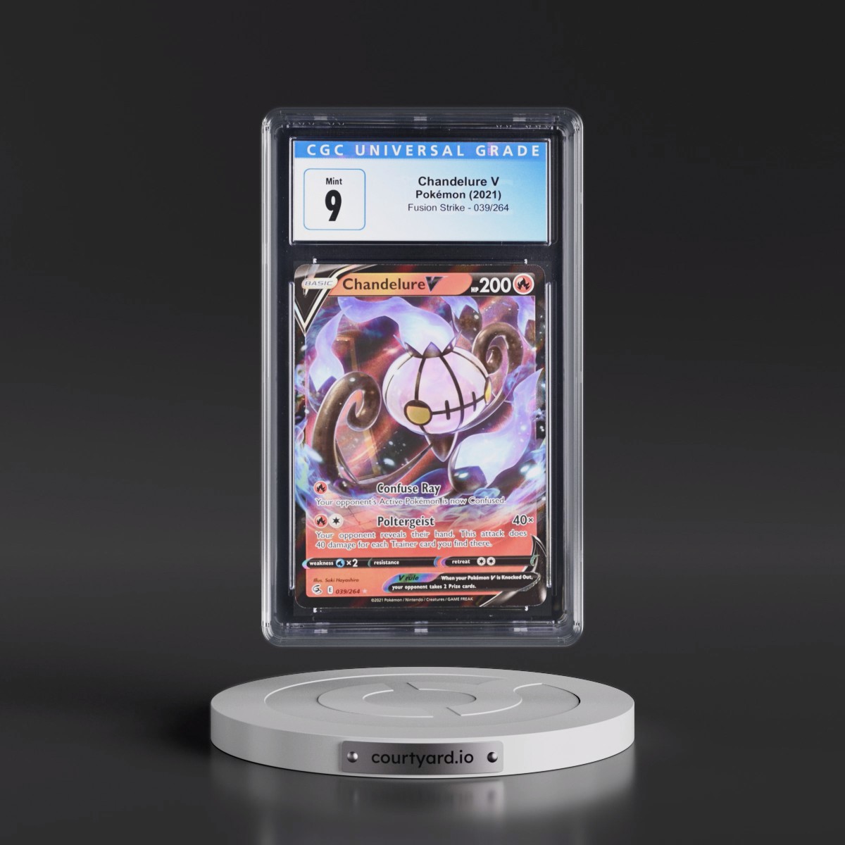 2019 Fusion Strike Chandelure V - Holo #039/264 CGC 9