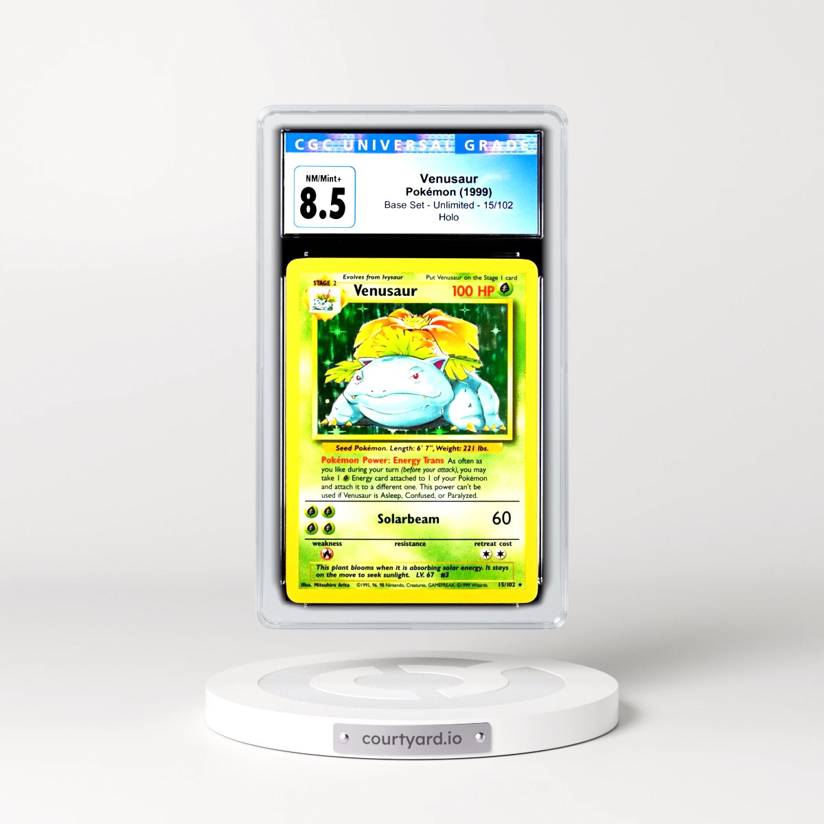 1999 Base Set #15/102 Venusaur - Holo (CGC 8.5 NM-MT+)