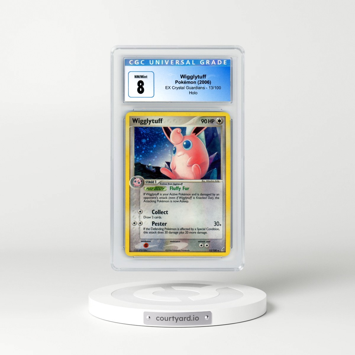 2006 EX Crystal Guardians #13/100 Wigglytuff - Holo (CGC 8 NM-MT)