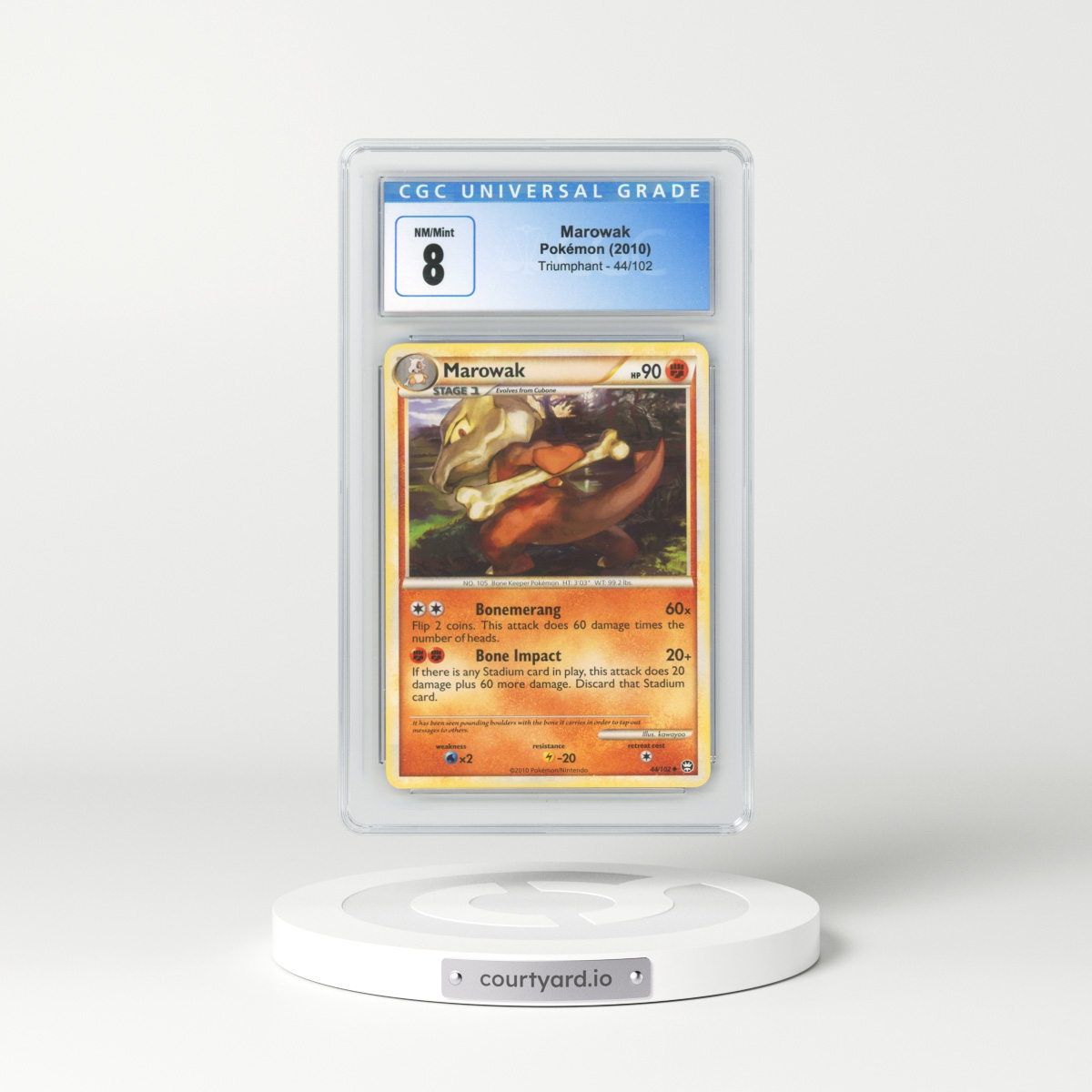 2010 Triumphant #44/102 Marowak (CGC 8 NM-MT)