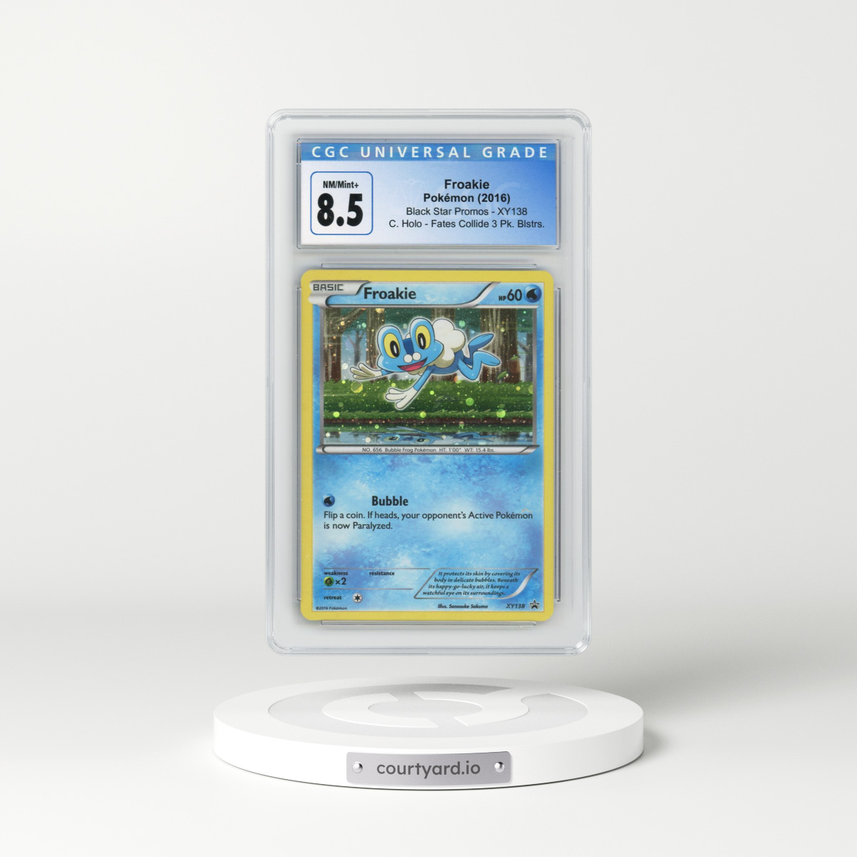 2013 Black Star Promos #XY138 Froakie - C. Holo Fates Collide Three Pack Blisters (CGC 8.5 NM-MT+)