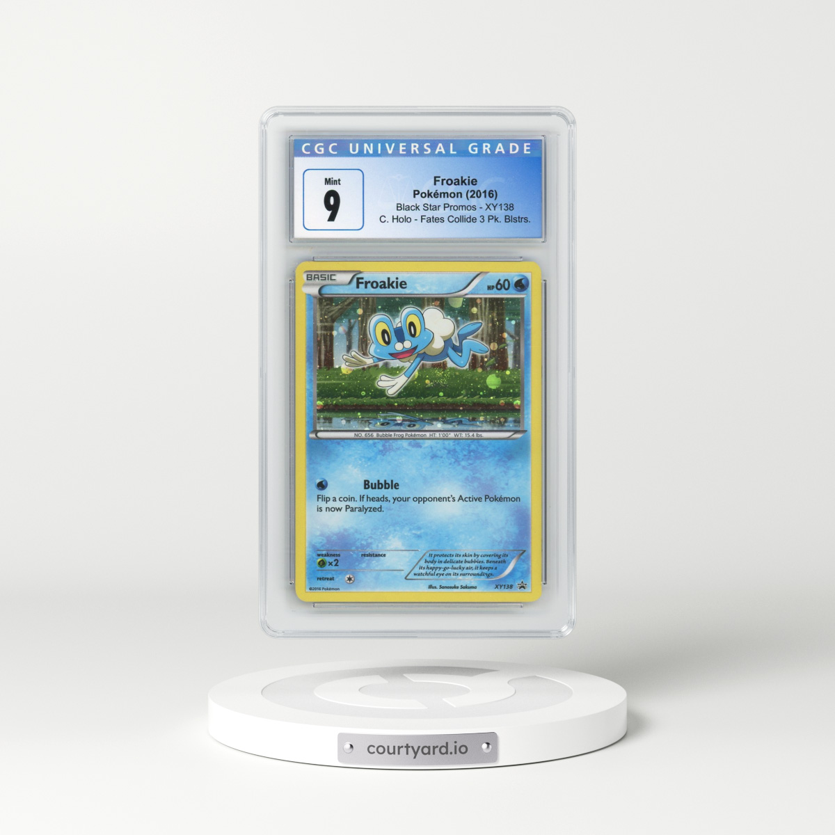 2013 Black Star Promos #XY138 Froakie - C. Holo Fates Collide Three Pack Blisters (CGC 9 MINT)