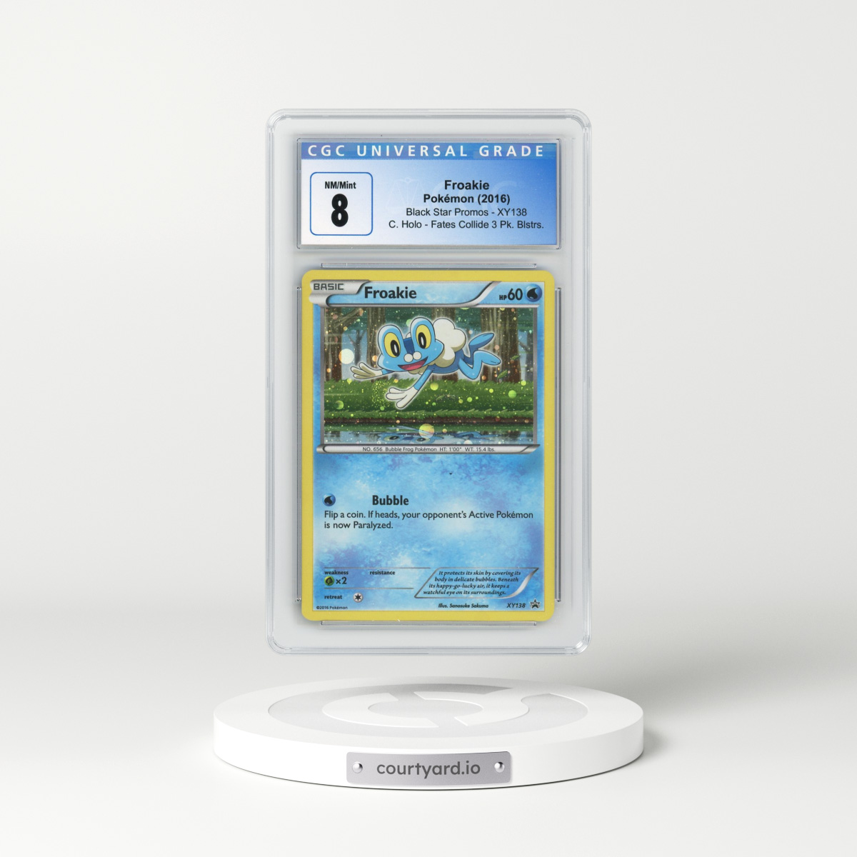 2013 Black Star Promos #XY138 Froakie - C. Holo Fates Collide Three Pack Blisters (CGC 8 NM-MT)