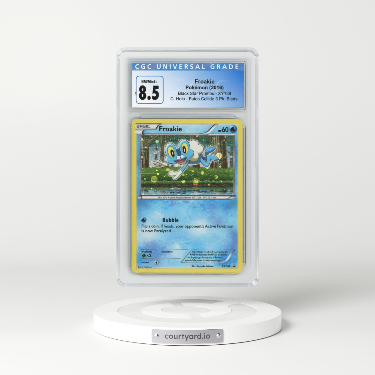 2013 Black Star Promos #XY138 Froakie - C. Holo Fates Collide Three Pack Blisters (CGC 8.5 NM-MT+)
