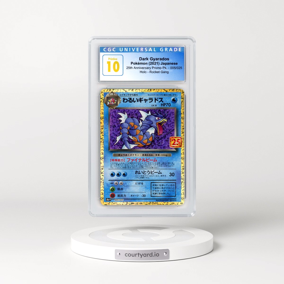2021 25th Anniversary Promo Pack - S8a-P #005/025 Dark Gyarados - Rocket Gang Holo (CGC 10 PRISTINE)