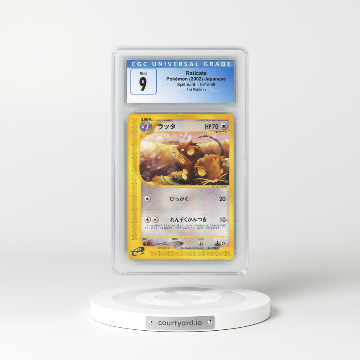 2002 Split Earth #061/088 Raticate - 1st Edition (CGC 9 MINT)