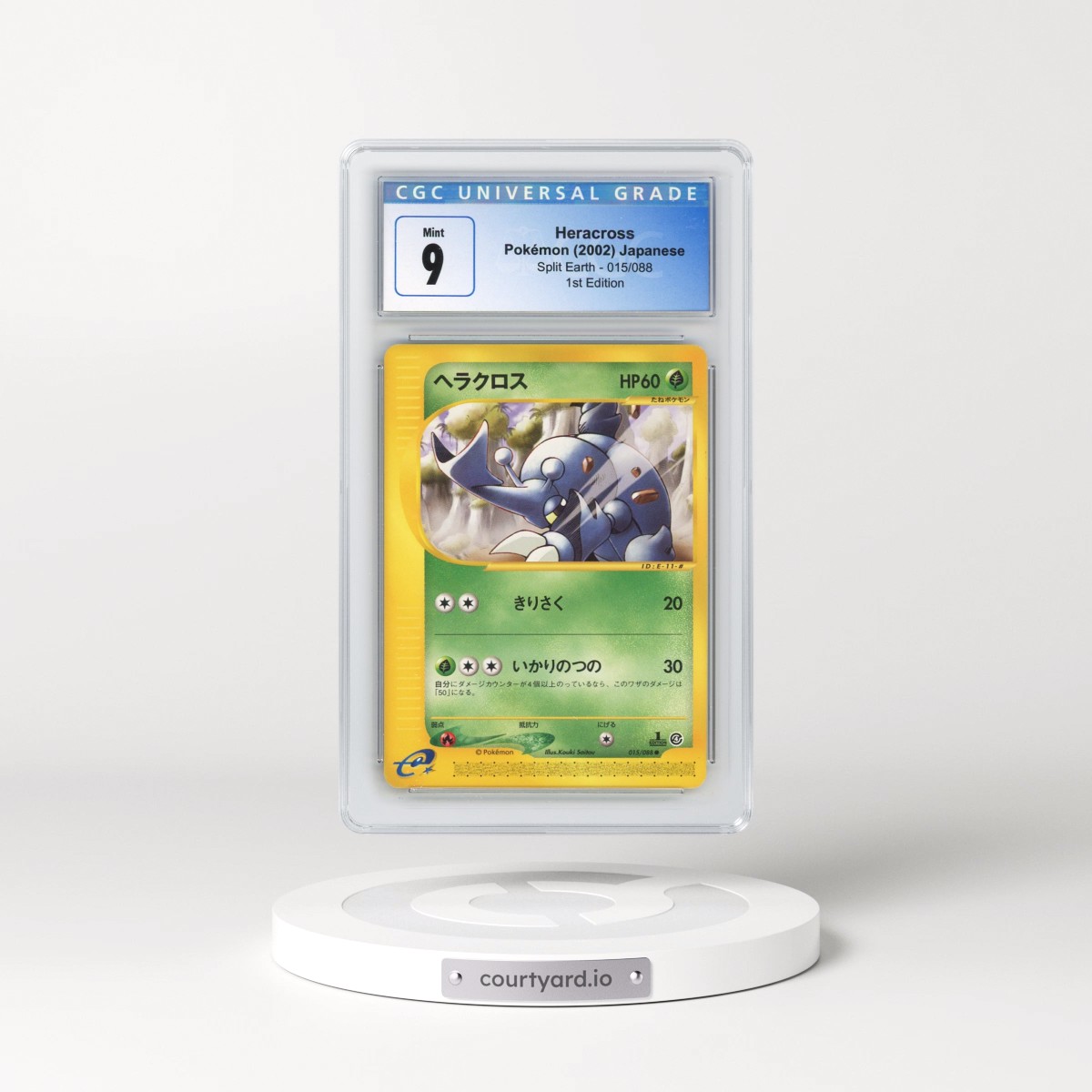 2002 Split Earth #015/088 Heracross - 1st Edition (CGC 9 MINT)