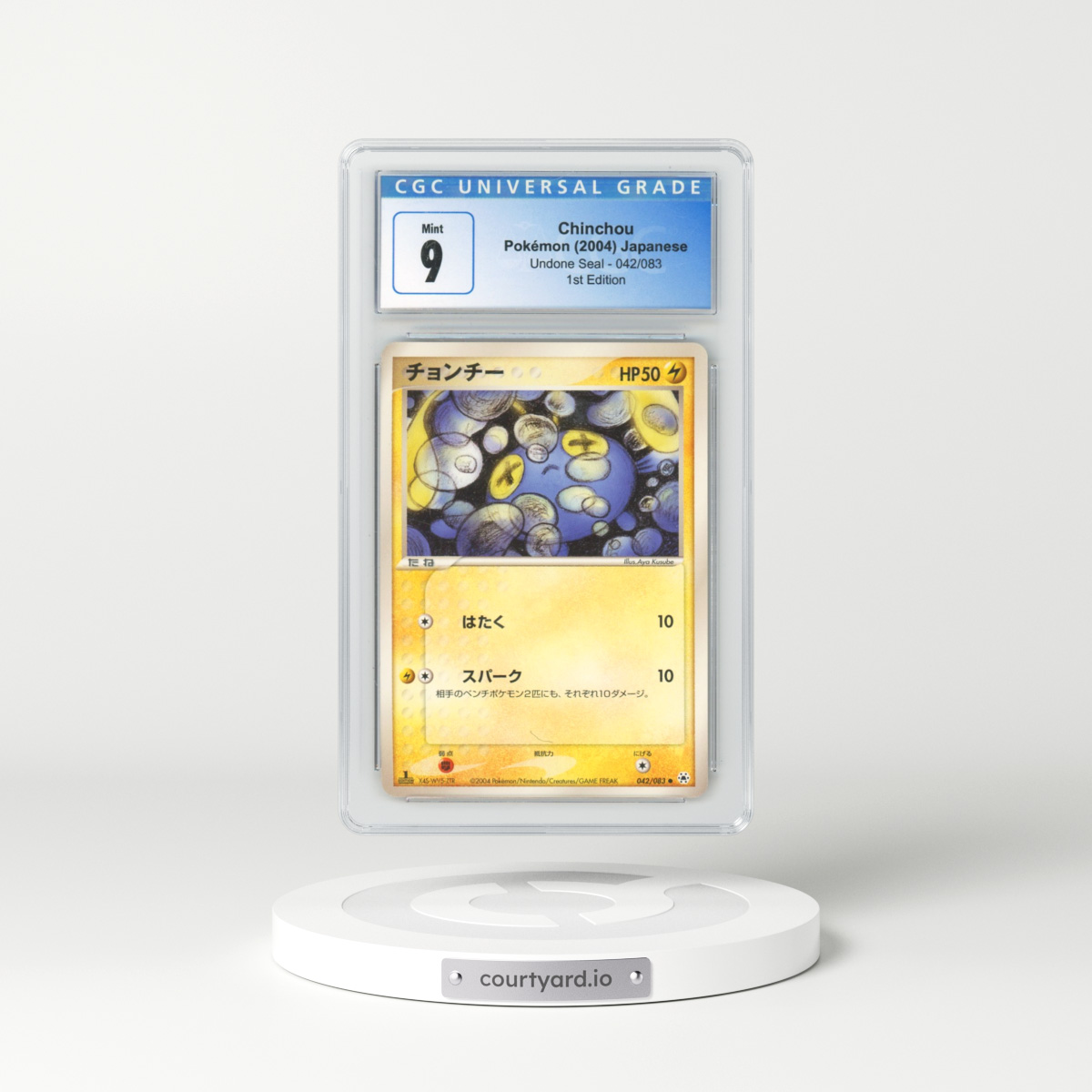 2004 Undone Seal #042/083 Chinchou - 1st Edition (CGC 9 MINT)