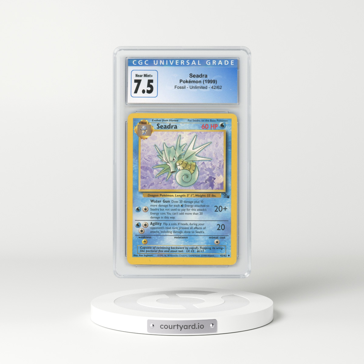 1999 Fossil #42 Seadra (CGC 7.5 NM+)