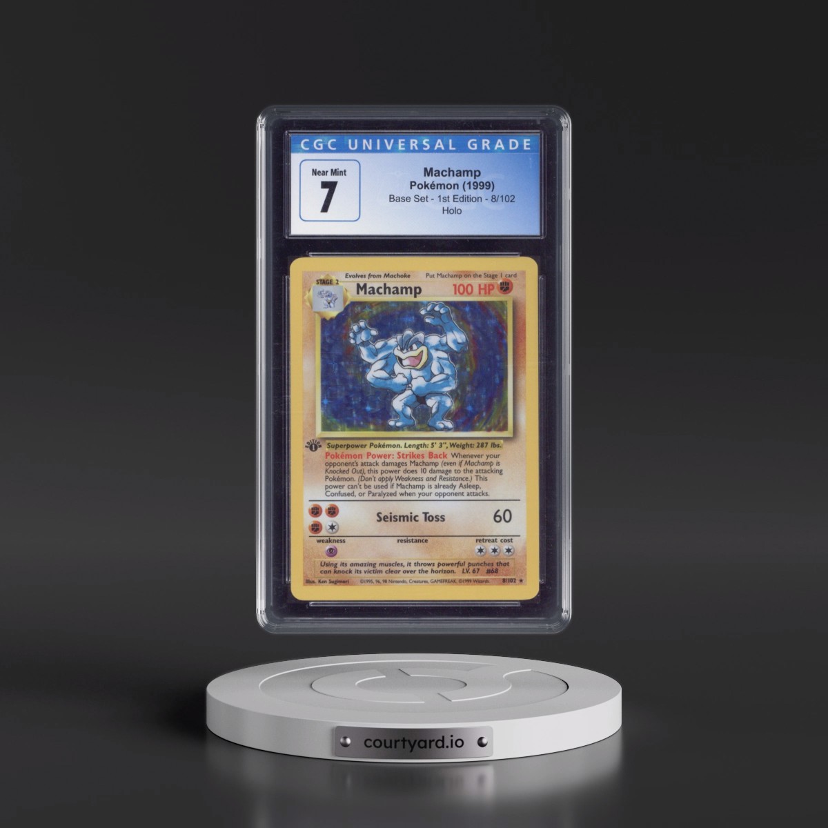 1999 Base Set #8/102 Machamp - 1st Edition Holo (CGC 7 NM)