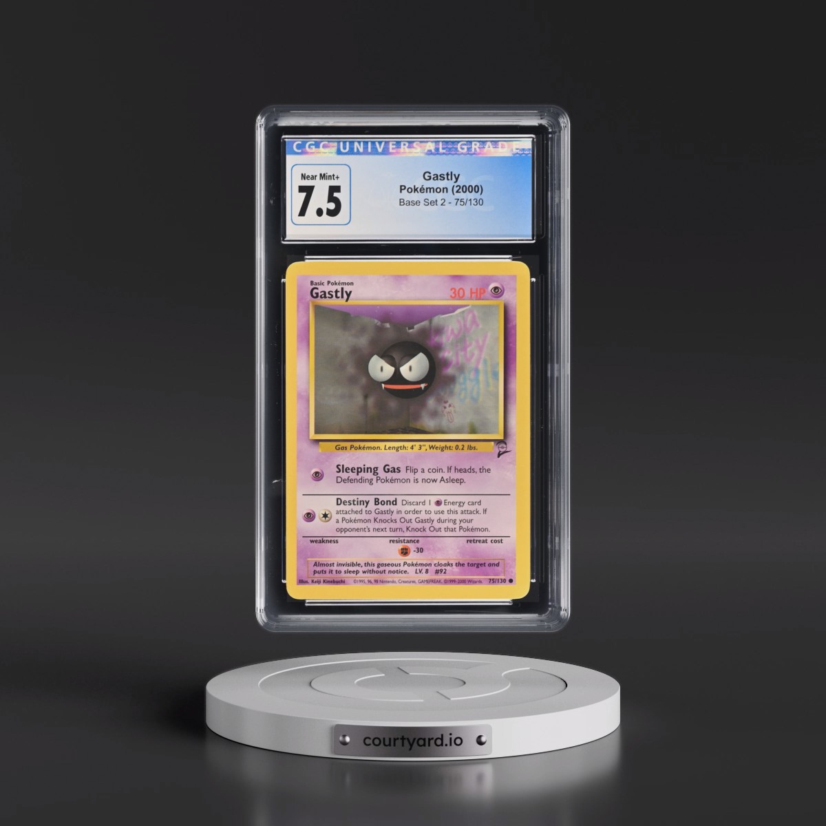 2000 Base Set 2 #75/130 Gastly (CGC 7.5 NM+)