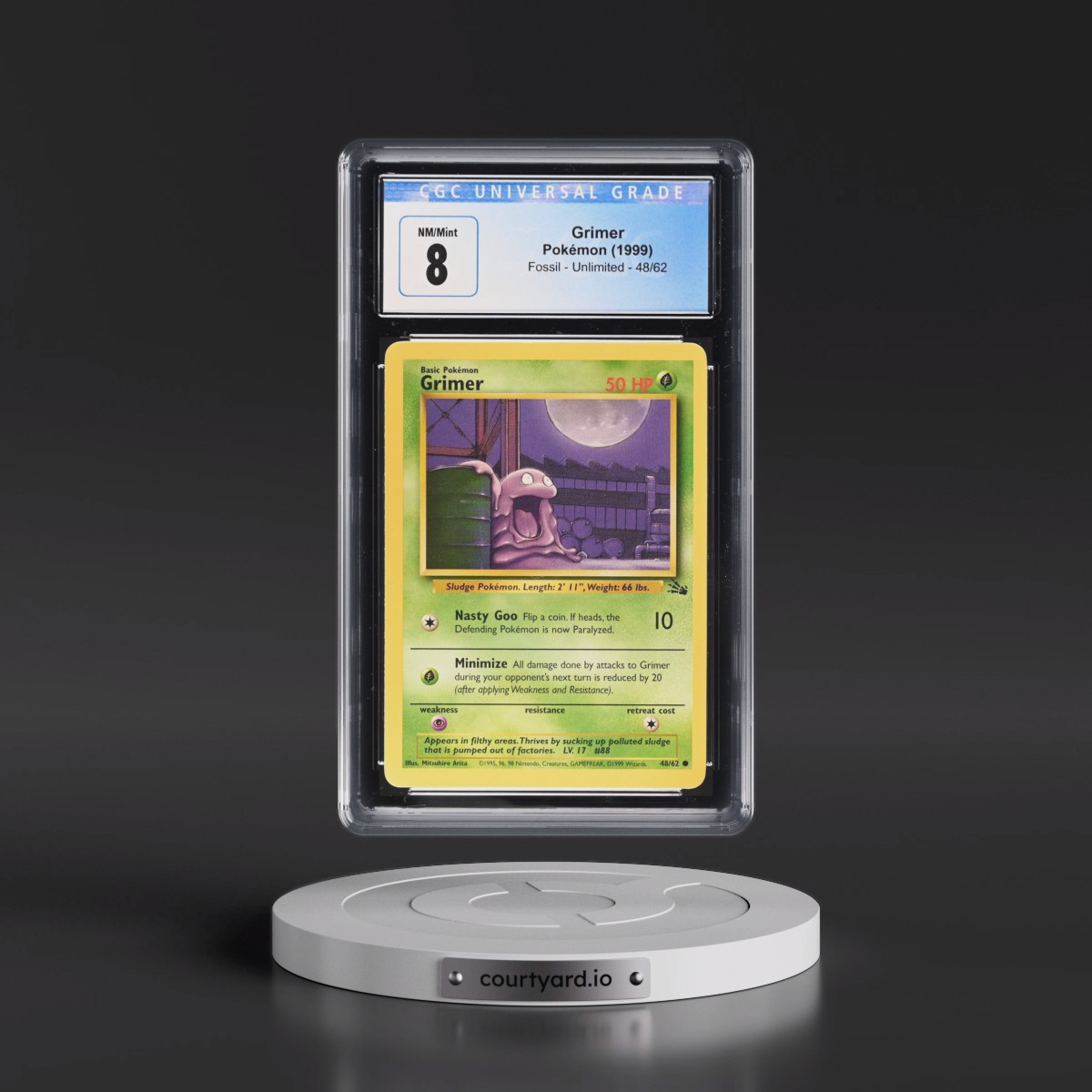 1999 Fossil #48/62 Grimer (CGC 8 NM-MT)