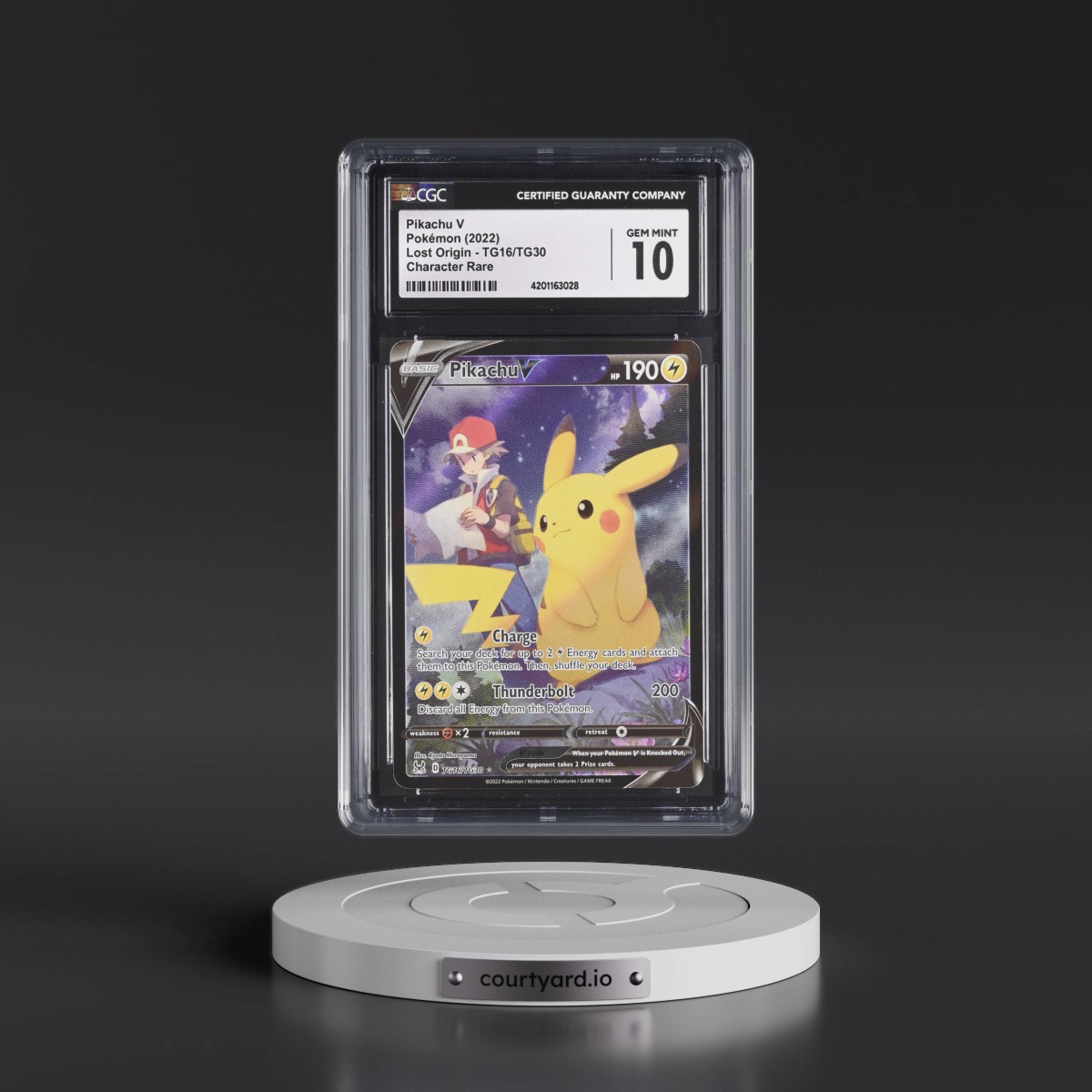 2022 Lost Origin #TG16/TG30 Pikachu V - Trainer Gallery Holo (CGC 10 GEM MINT)