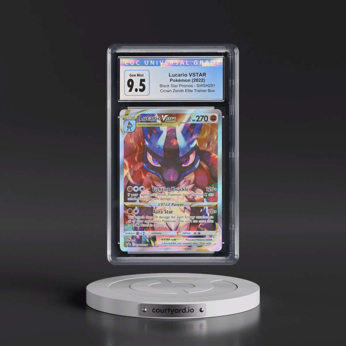 2017 Black Star Promos - Sword & Shield #SWSH291 Lucario VSTAR - Crown Zenith Elite Trainer Box (Holo) (CGC 10 GEM MINT)
