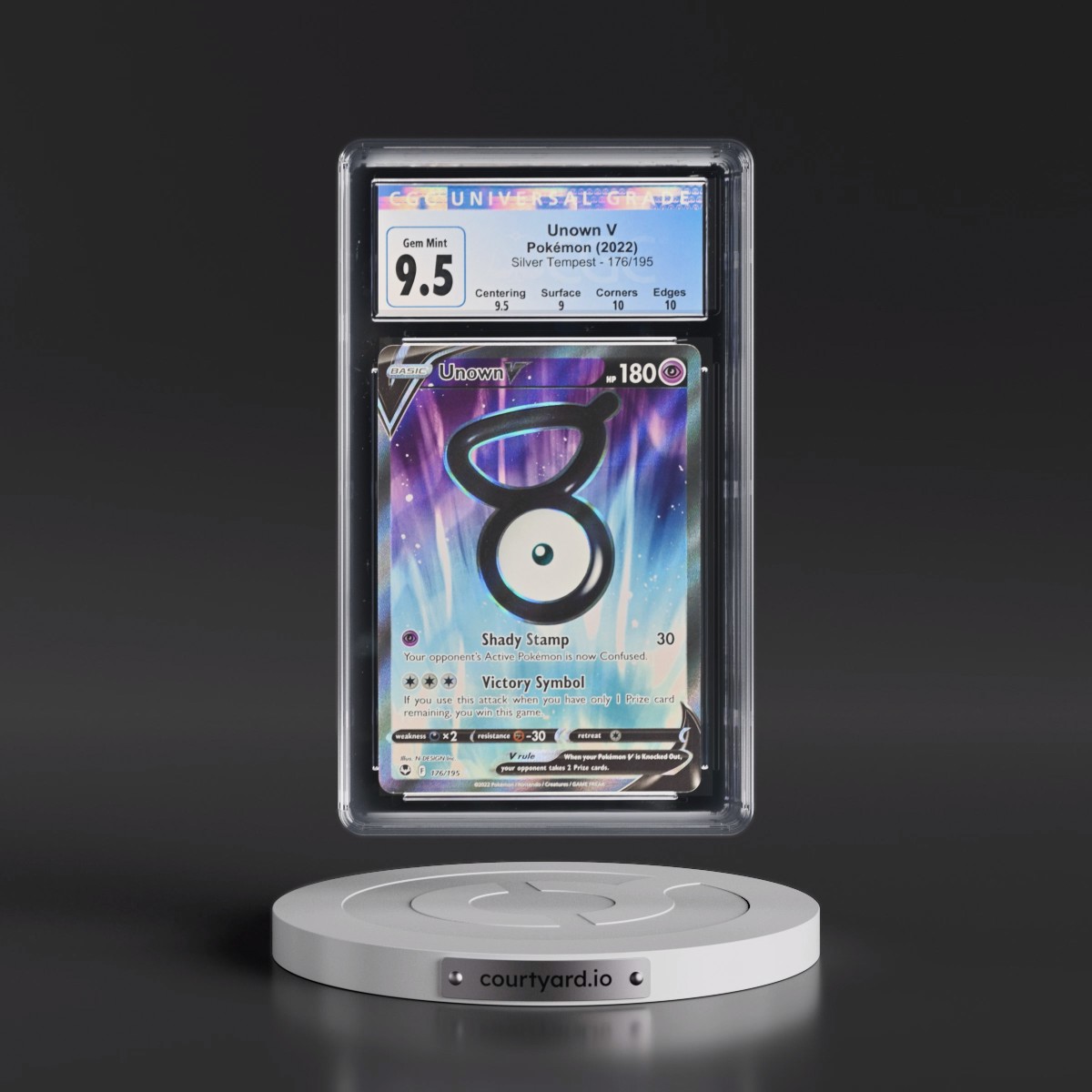2022 Silver Tempest #176/195 Unown V - Ultra Rare Holo (CGC 10 GEM MINT)