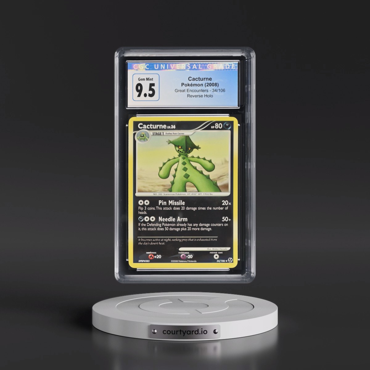 2008 Great Encounters #34/106 Cacturne - Reverse Holo (CGC 10 GEM MINT)