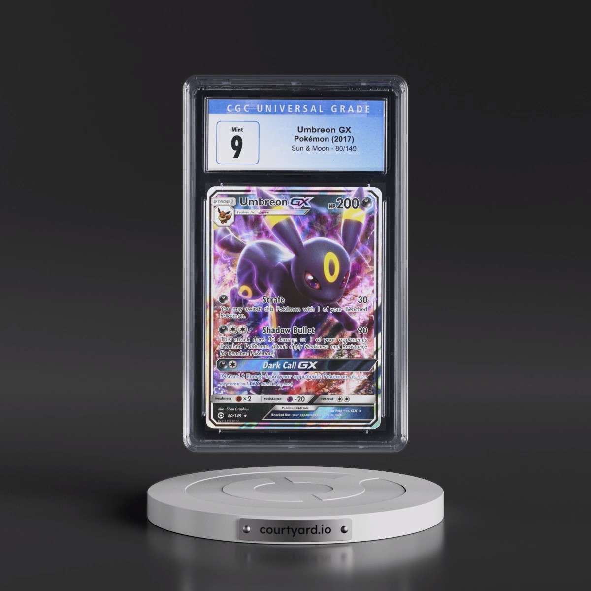 2017 Sun & Moon #80/149 Umbreon GX - Holo (CGC 9 MINT)