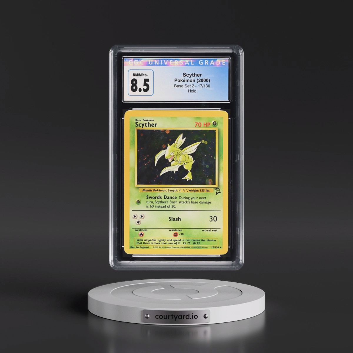 2000 Base Set 2 #17/130 Scyther - Holo (CGC 8.5 NM-MT+)
