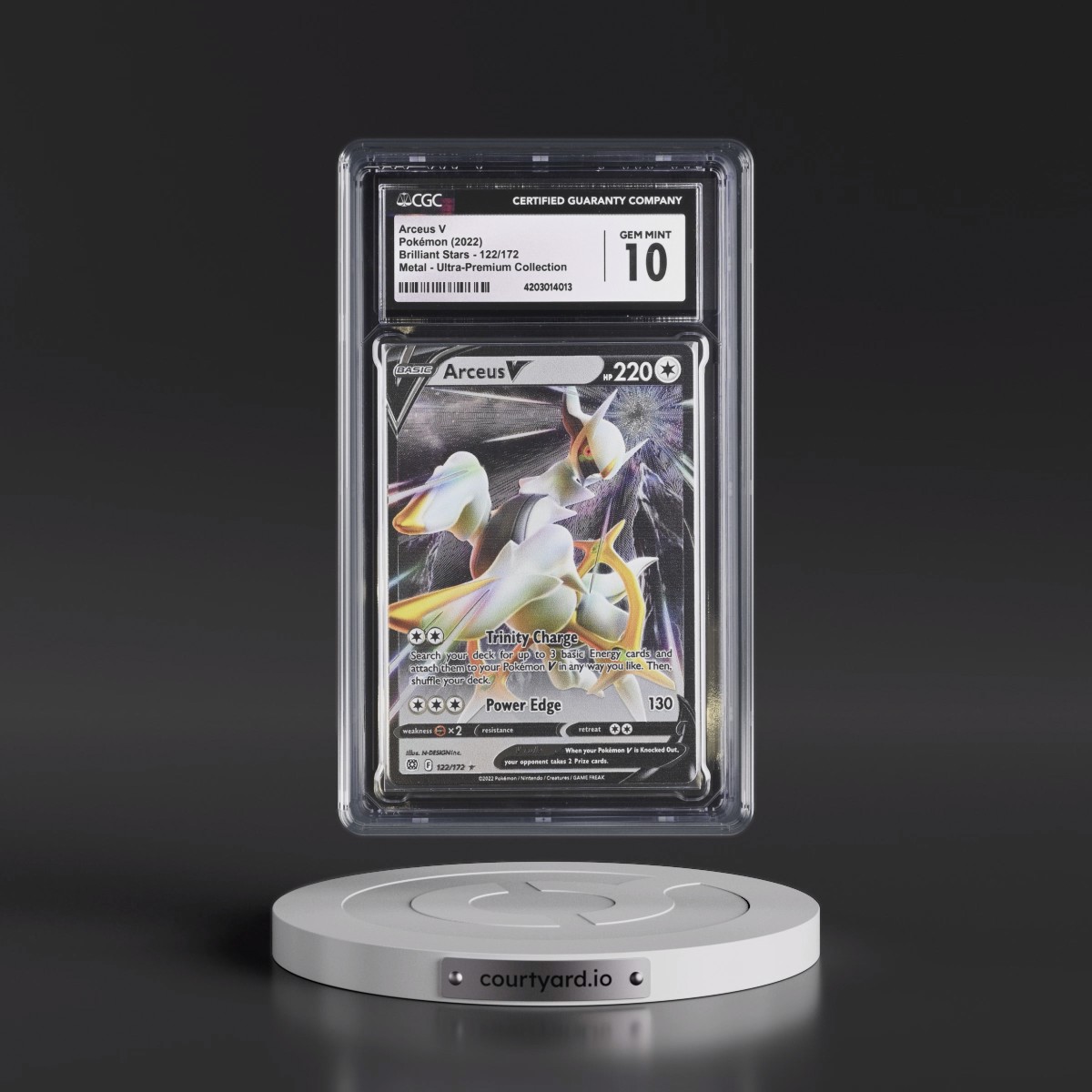 2022 Brilliant Stars #122/172 Arceus V - Holo Metal - Ultra-Premium Collection (CGC 10 GEM MINT)