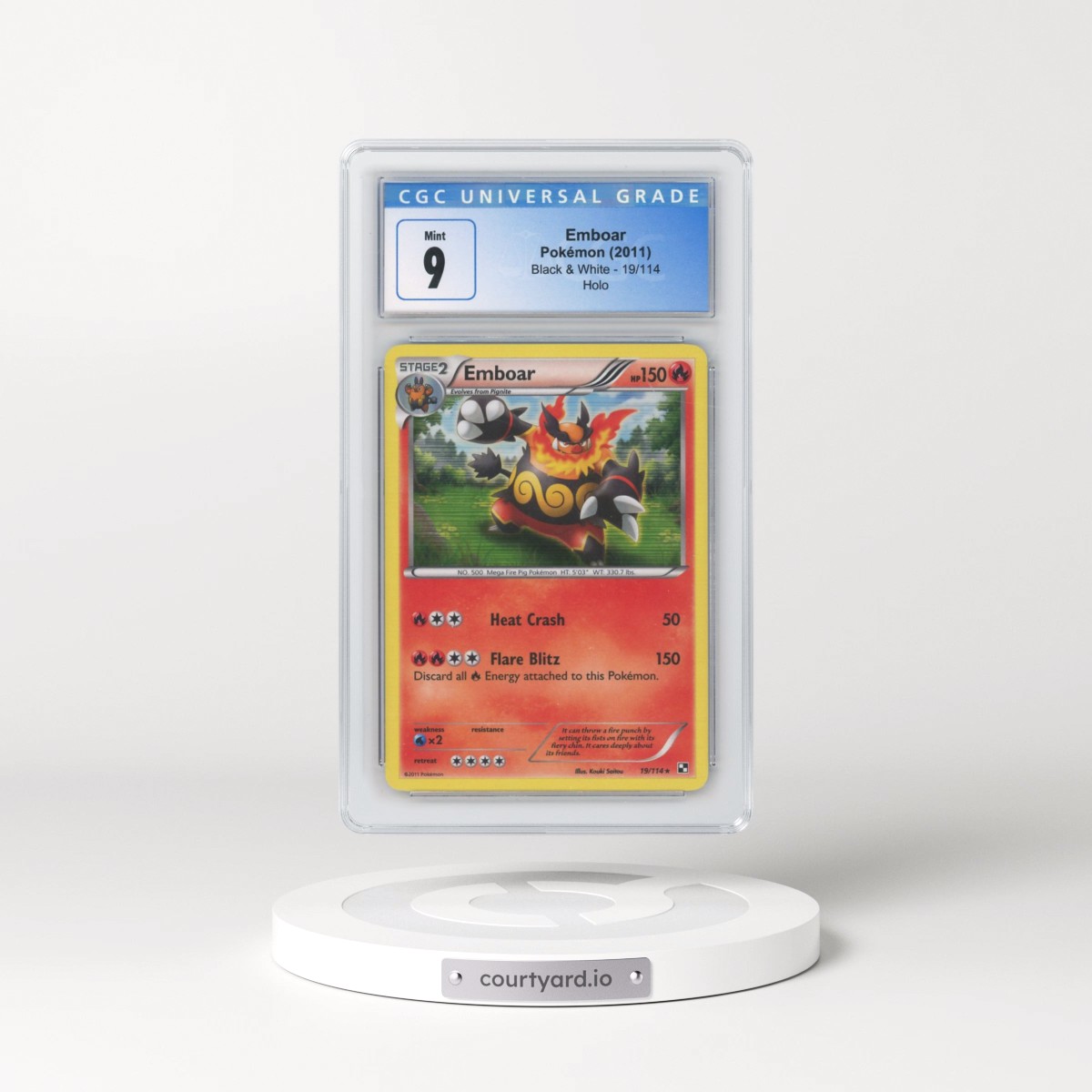 2011 Pokémon Black & White #19 Emboar - Holo (CGC 9 MINT)