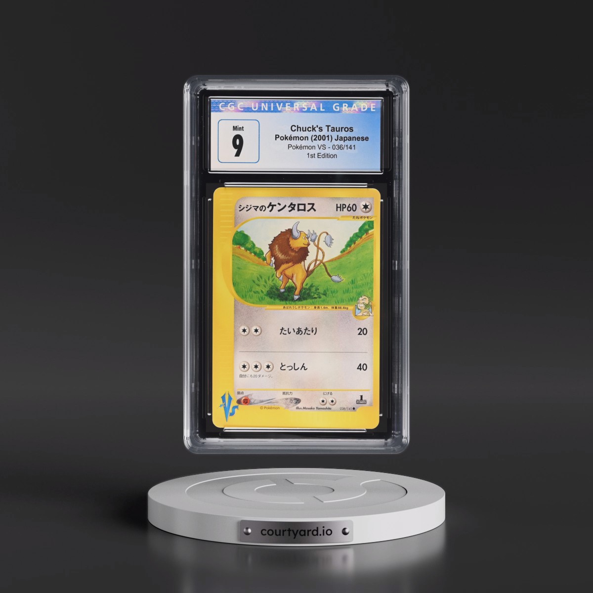 2001 Pokémon VS #036/141 Chuck's Tauros - 1st Edition (CGC 9 MINT)