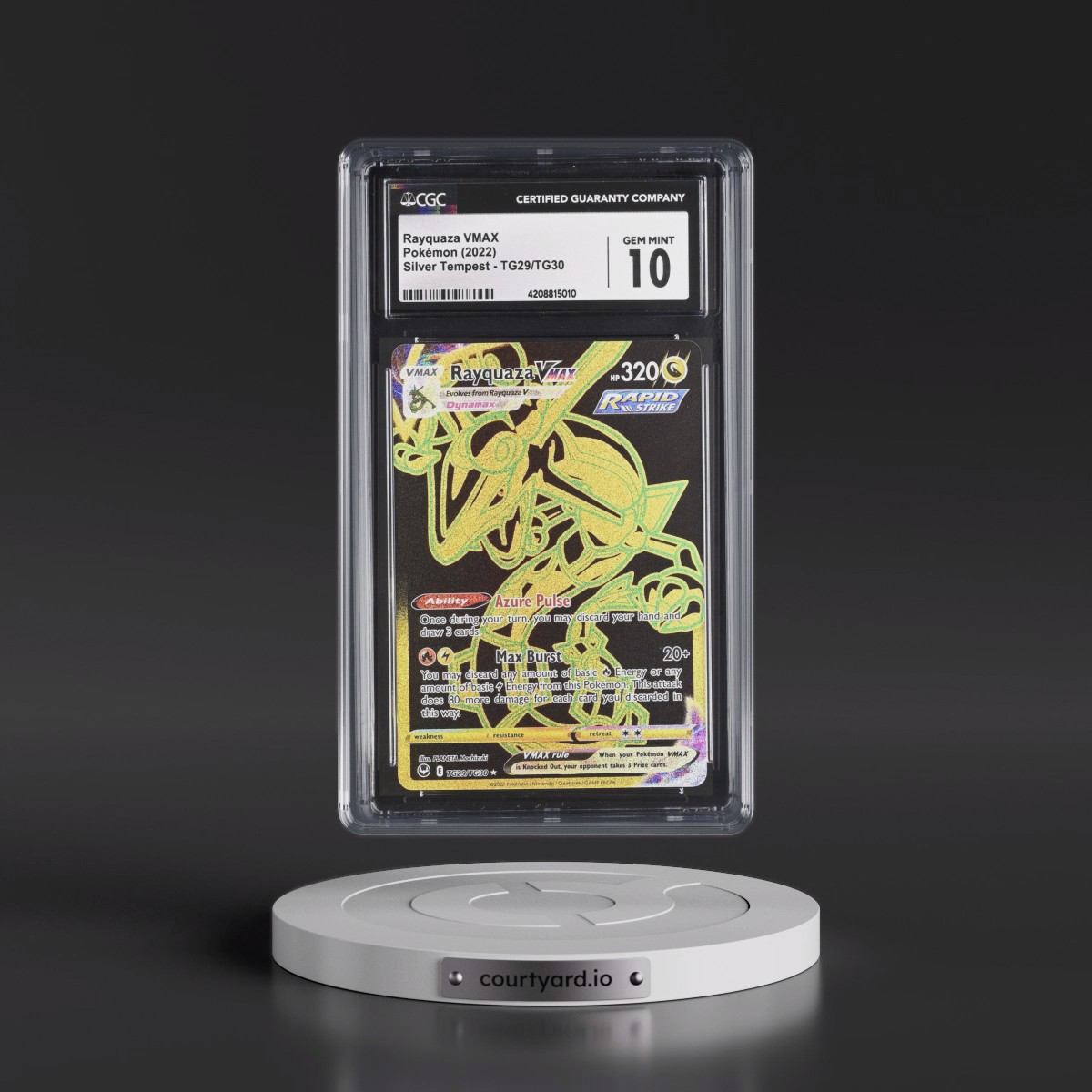 2022 Silver Tempest #TG29/TG30 Rayquaza VMAX - Trainer Gallery Holo (CGC 10 GEM MINT)