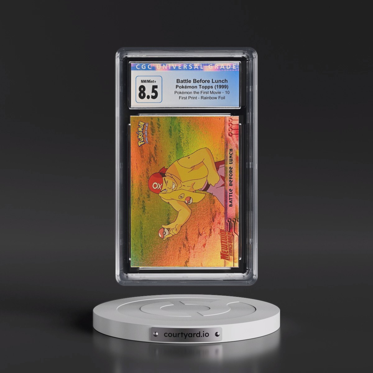 1999 Pokémon the First Movie #10 Battle Before Lunch - First Print (Blue Topps Logo) Rainbow Foil (CGC 8.5 NM-MT+)