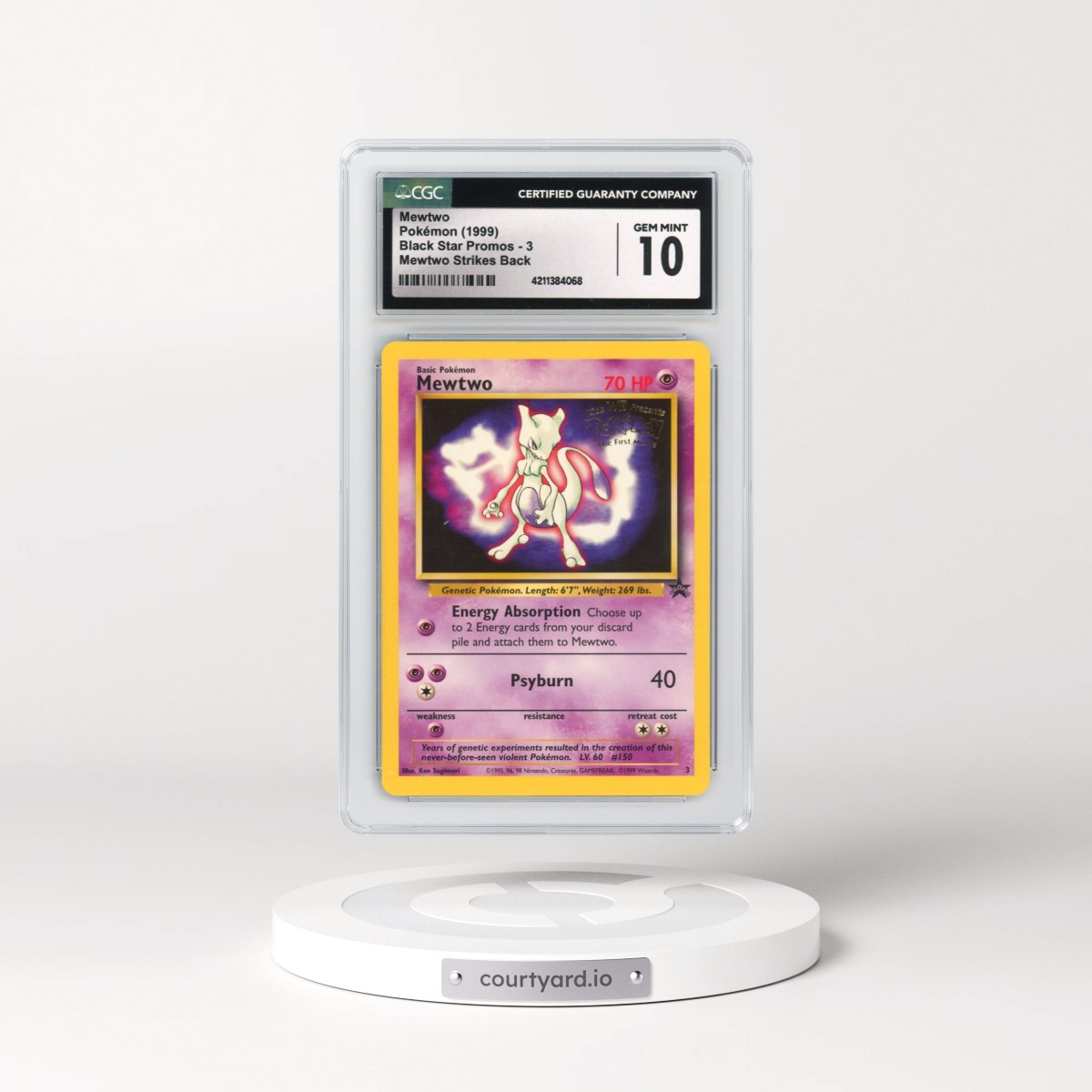 1999 Black Star Promos #3 Mewtwo (CGC 10 GEM MINT)