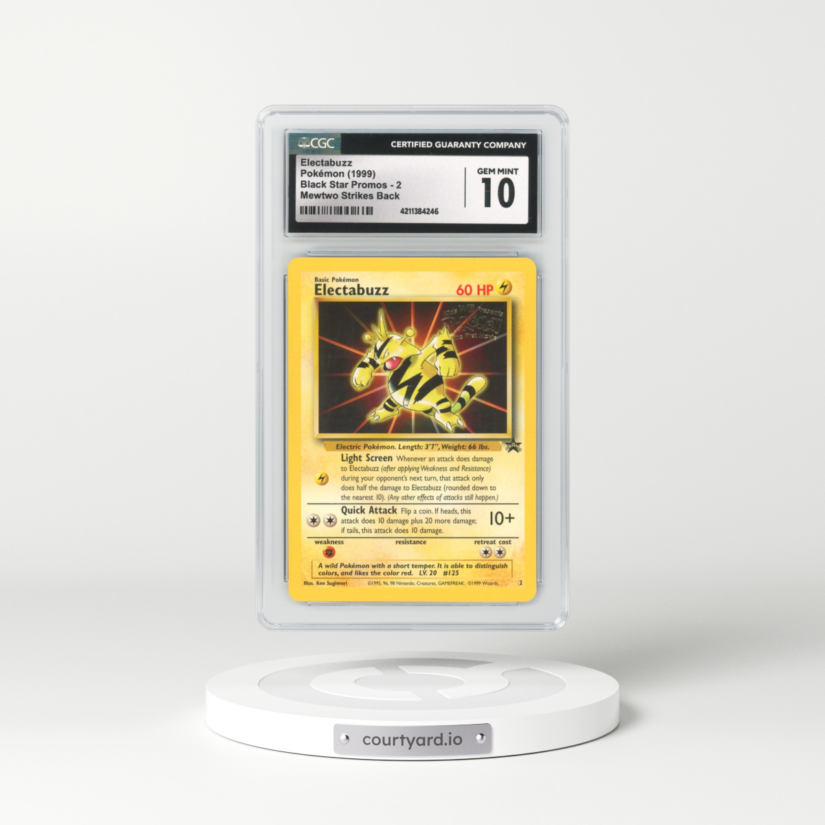 1999 Black Star Promo #2 Electabuzz - Mewtwo Strikes Back (CGC 10 GEM MINT)