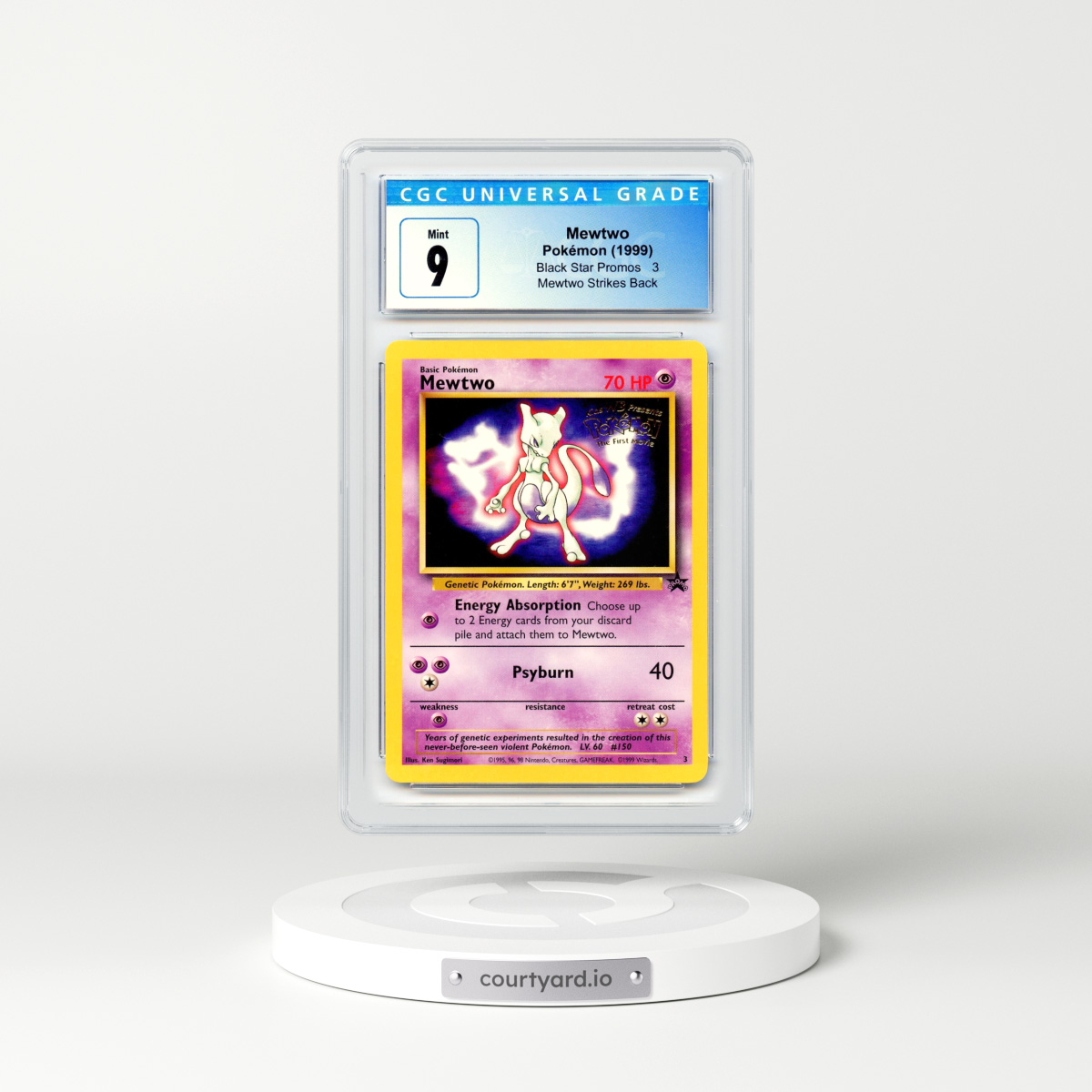 1999 Black Star Promo #3 Mewtwo - Mewtwo Strikes Back (CGC 9 MINT)