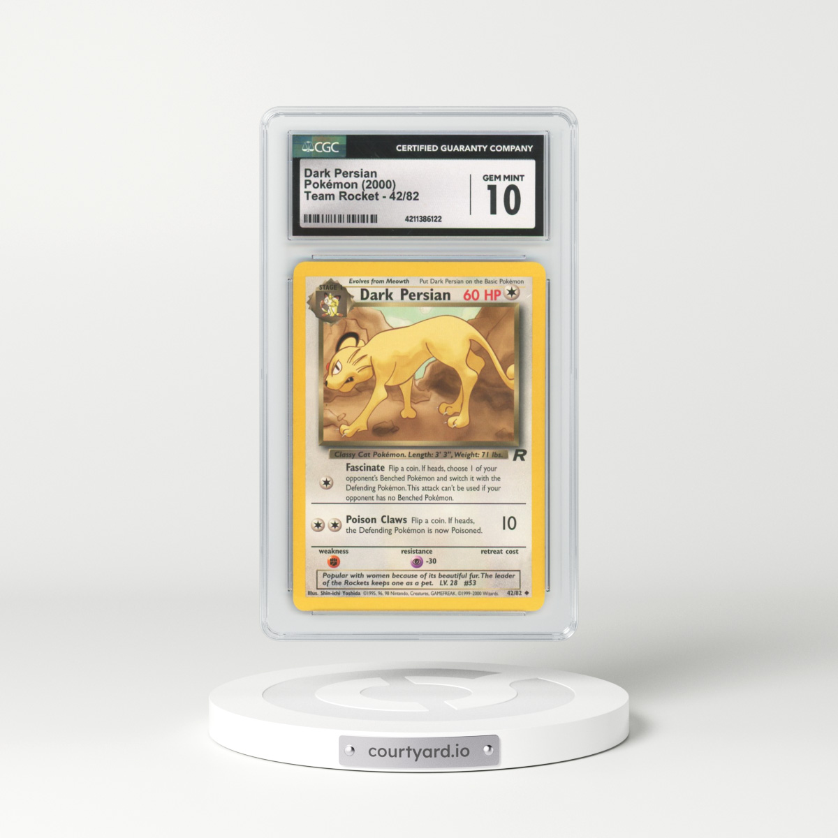 2000 Team Rocket #42 Dark Persian (CGC 10 GEM MINT)