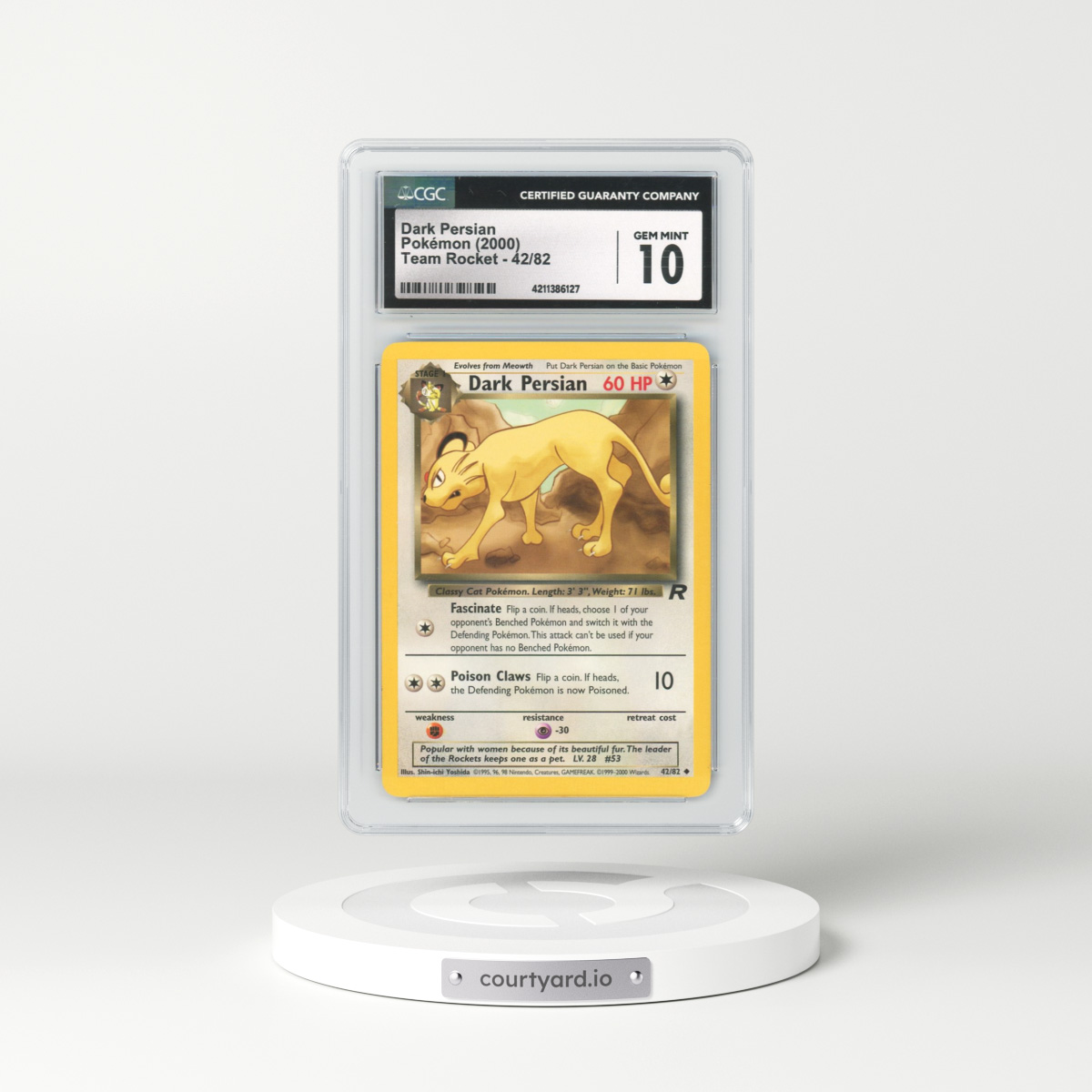 1999 Team Rocket #42 Dark Persian (CGC 10 GEM MINT)