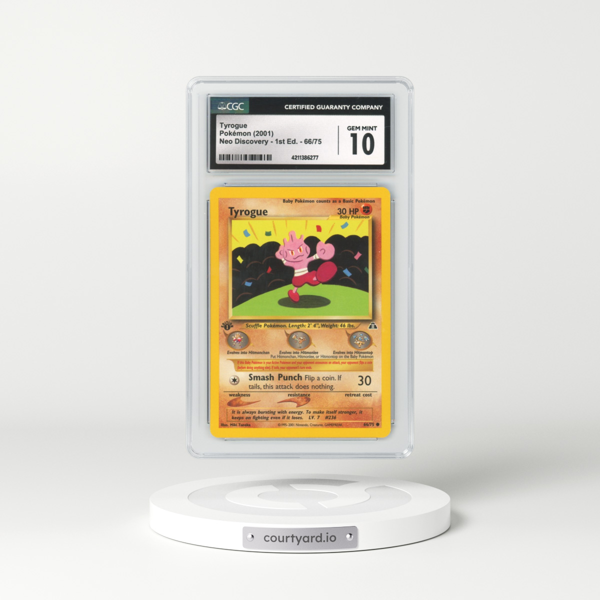 2001 Neo Discovery #66 Tyrogue - 1st Edition (CGC 10 GEM MINT)