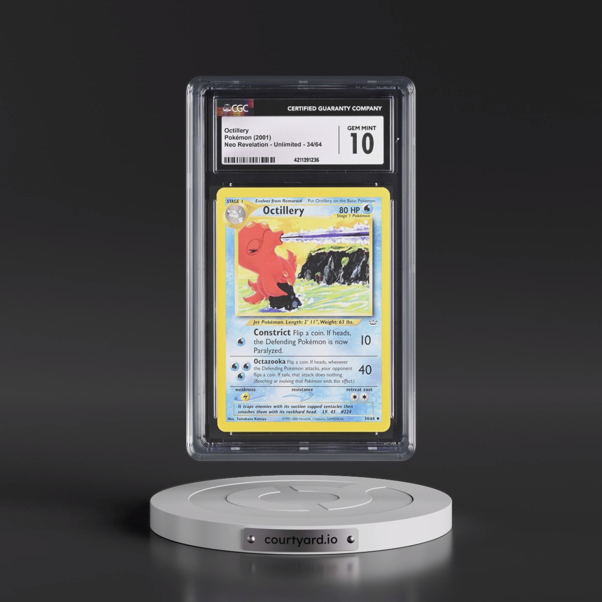 2001 Neo Revelation #34/64 Octillery (CGC 10 GEM MINT)