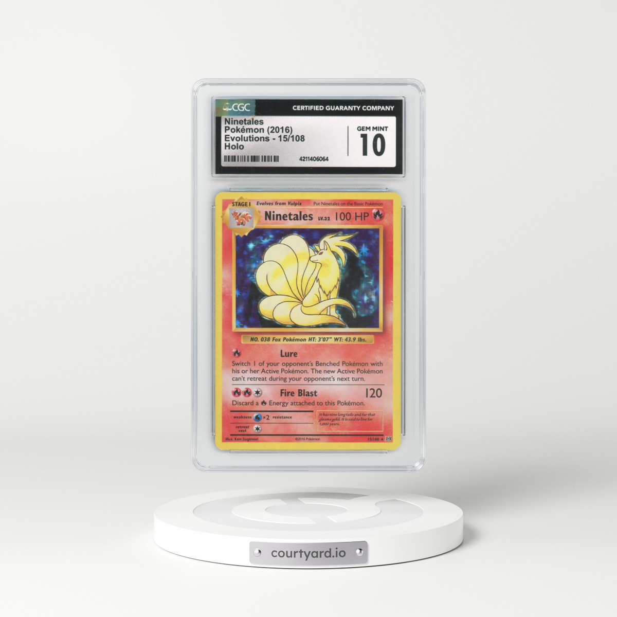 2016 Evolutions #15 Ninetales - Holo (CGC 10 GEM MINT)