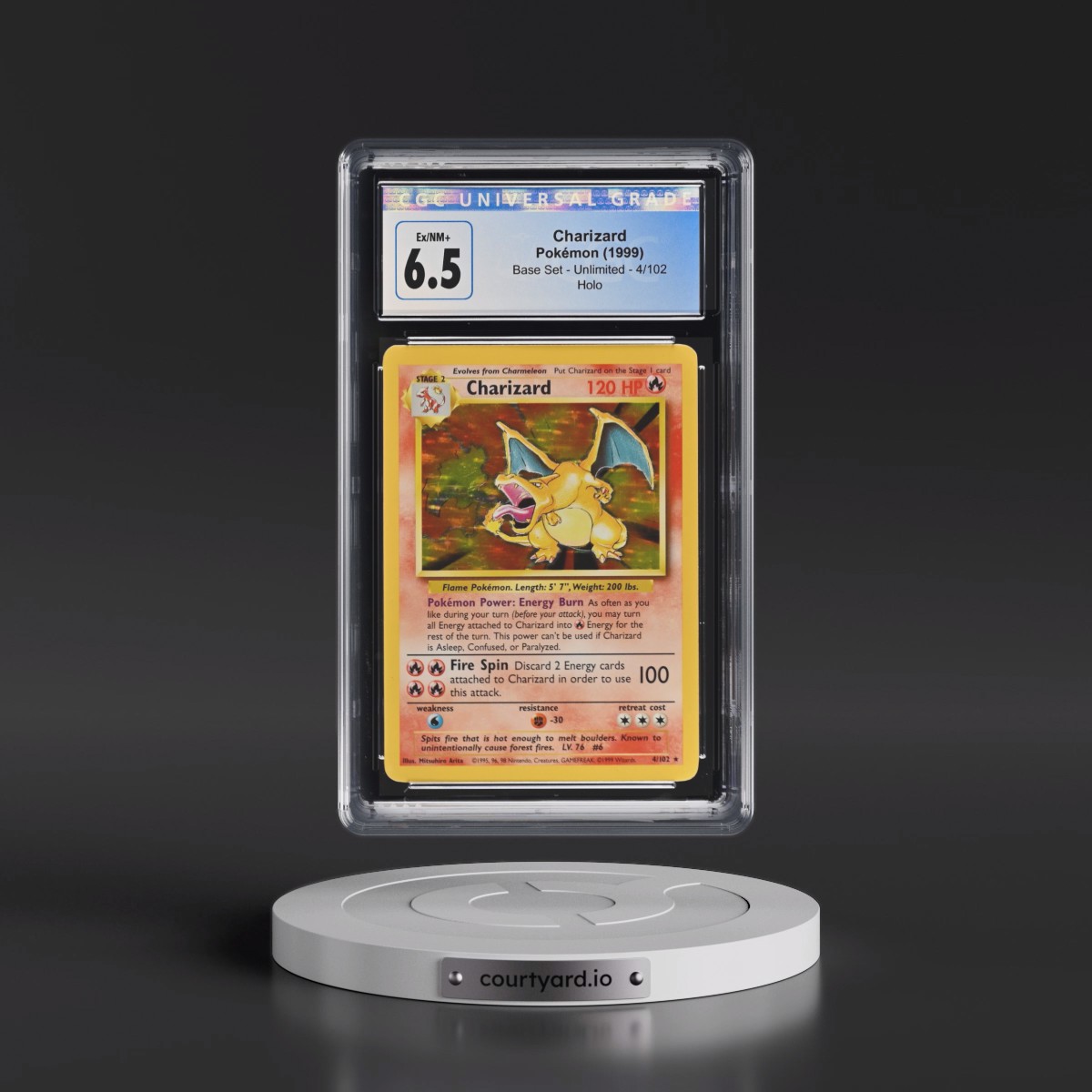 1999 Base Set #4/102 Charizard - Holo (CGC 6.5 EX-NM+)