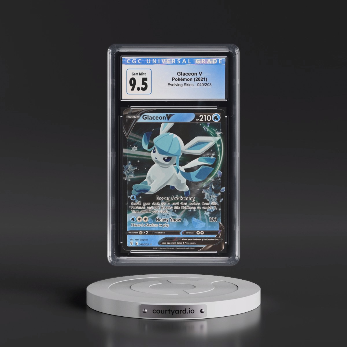 2021 Evolving Skies #040/203 Glaceon V - Holo (CGC 10 GEM MINT)