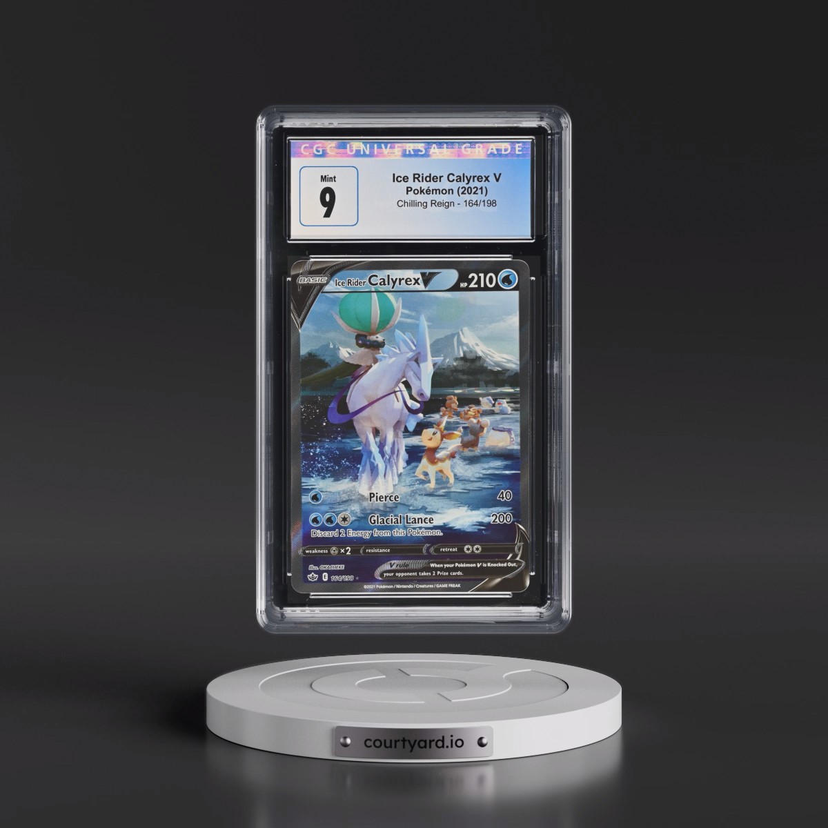 2021 Chilling Reign #164/198 Ice Rider Calyrex V - Ultra Rare Holo (CGC 9 MINT)