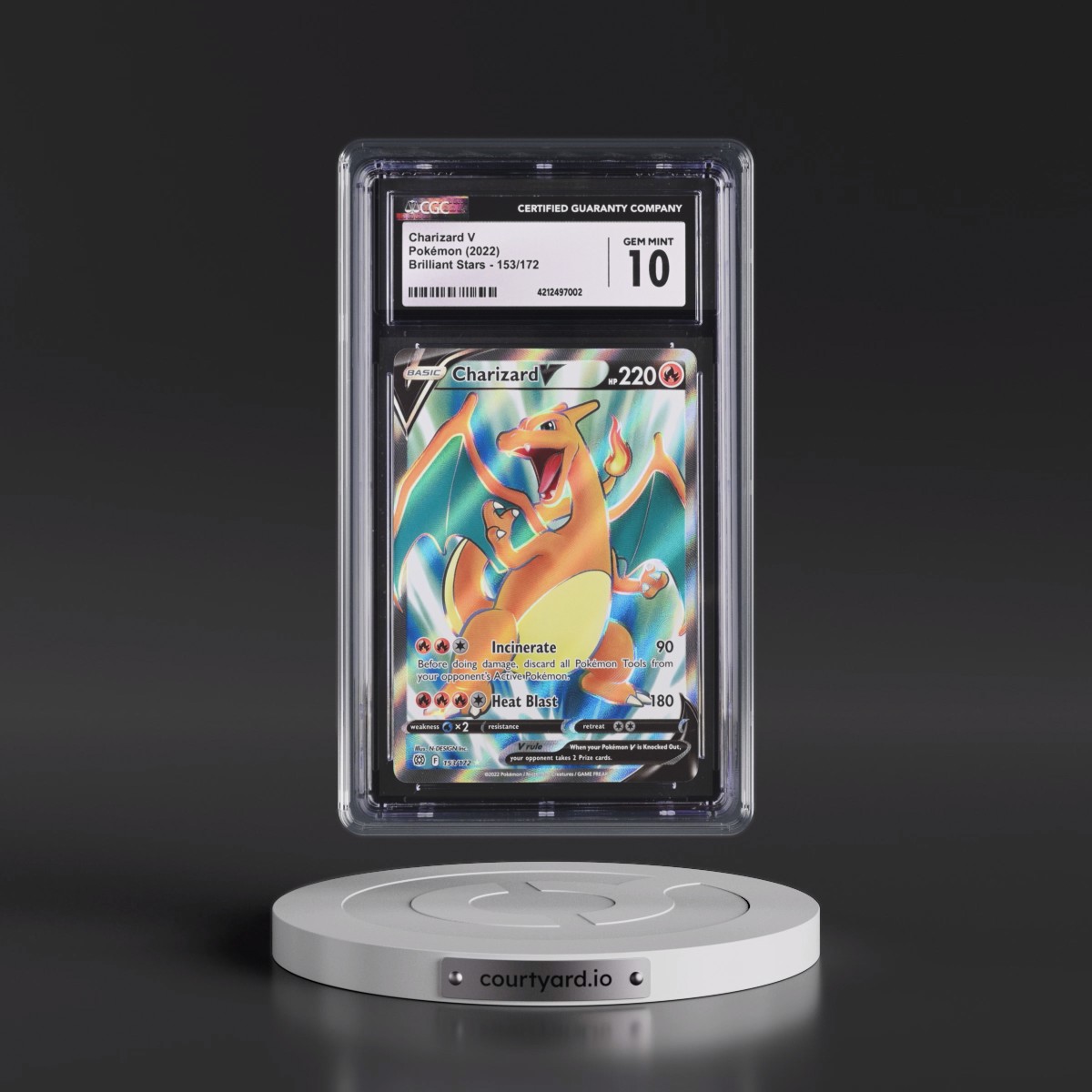 2022 Brilliant Stars #153/172 Charizard V - Ultra Rare Holo (CGC 10 GEM MINT)