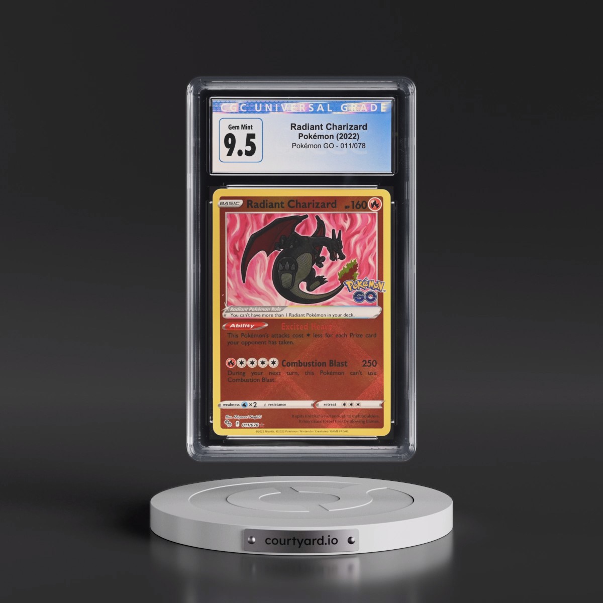 2022 Pokémon GO #011/078 Radiant Charizard - Holo (CGC 10 GEM MINT)