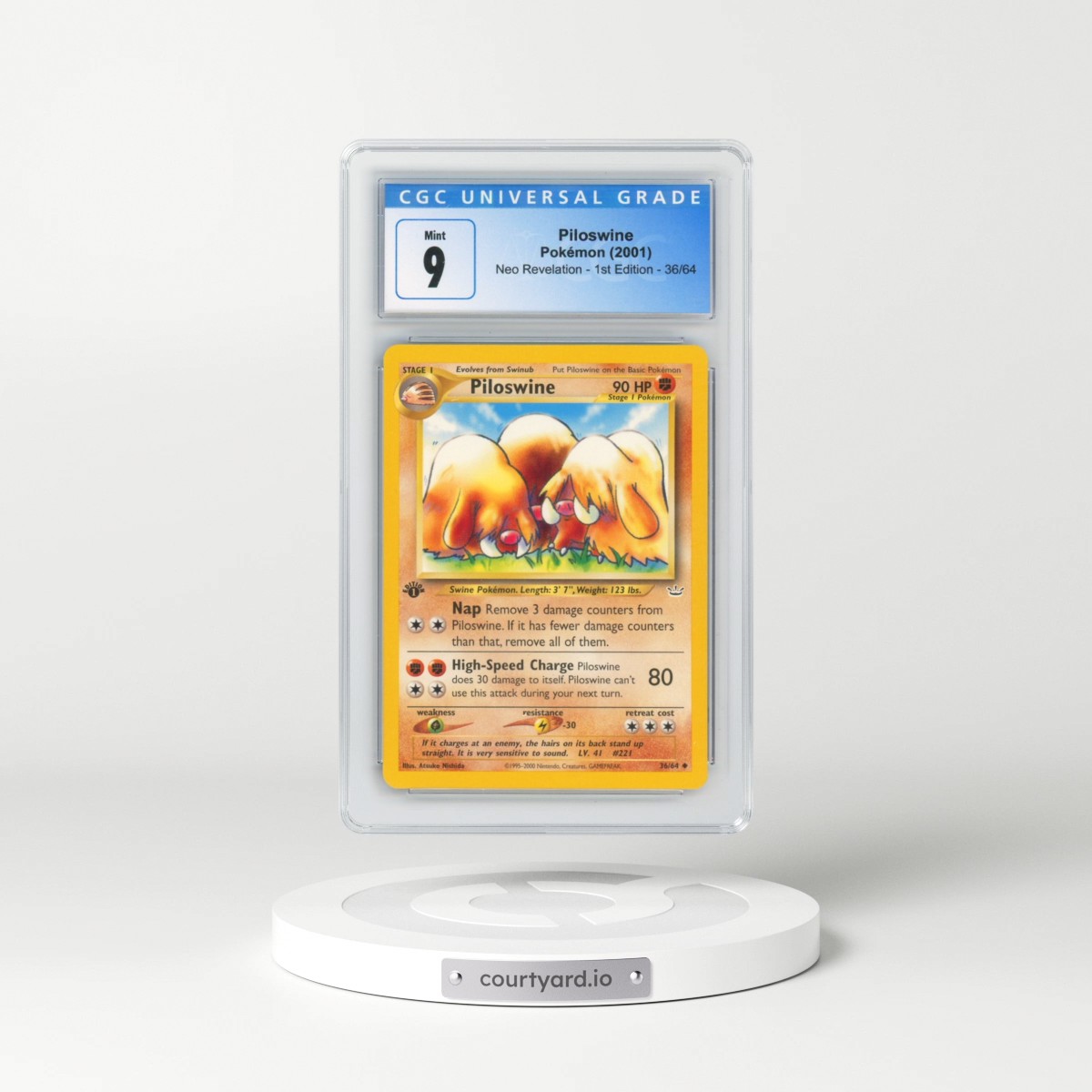 2001 Neo Revelation #36/64 Piloswine - 1st Edition (CGC 9 MINT)