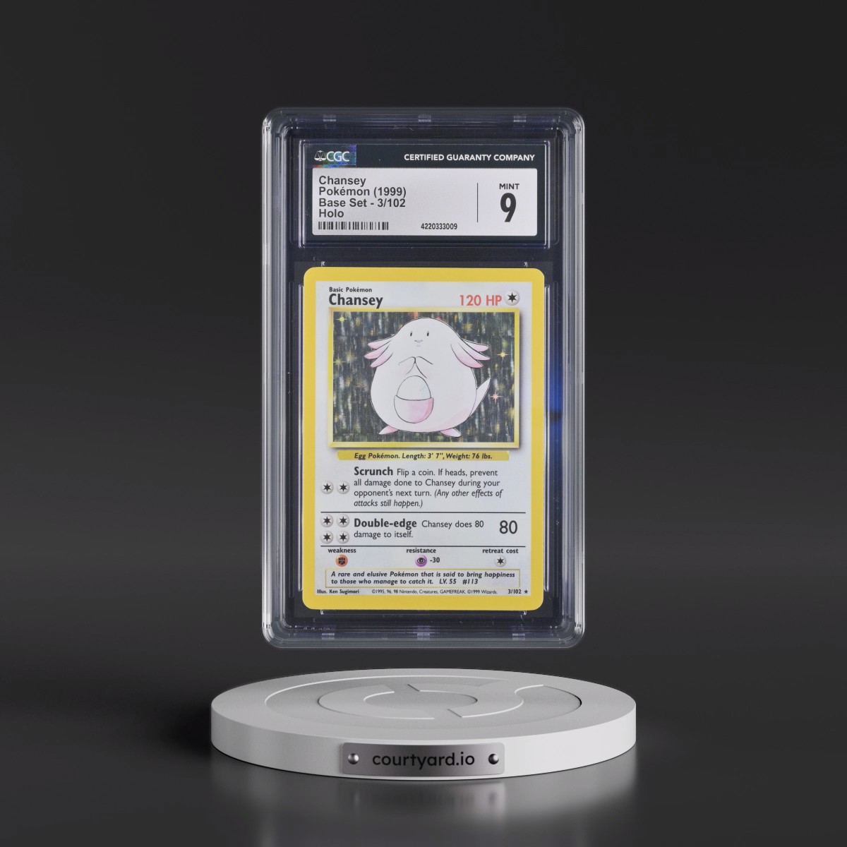 1999 Base Set #3/102 Chansey - Holo (CGC 9 MINT)