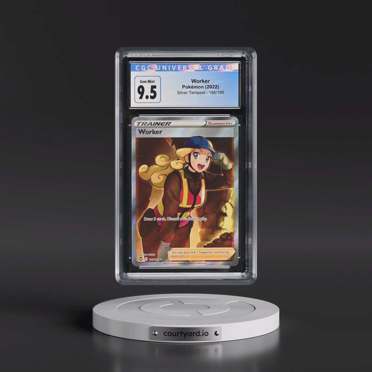 2022 Silver Tempest #195/195 Worker - Ultra Rare Holo (CGC 10 GEM MINT)